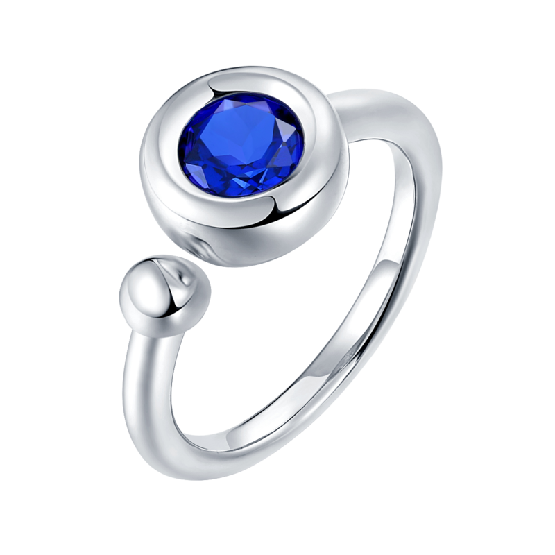 开口水泡S925银镀白金Women's Ring1ctD级
